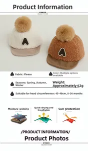 Spécifications des casquettes en polaire pour bébé avec patch A pour les 0-36 mois