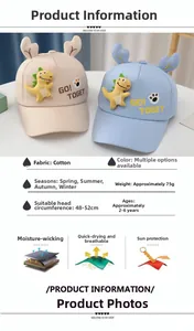 Detail view of cotton kids baseball cap with cute dinosaur and embroidery for ages 2-6
