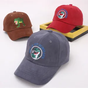 Kids Cartoon Dinosaur Embroidery Baseball Cap Cotton Polyester Sunshade Adjustable Hat For Boys Girls Toddler Outdoor Sun Hat
