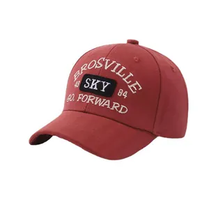 Kids vintage red baseball cap with SKY embroidery and BROSVILLE white lettering