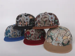Snapback petten met schattige cartoon patronen en kleurrijke kleppen voor kinderen