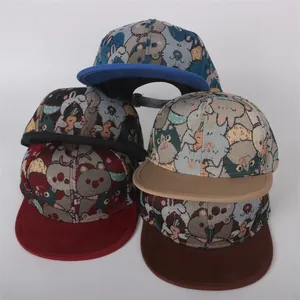 Kinderen baseballpetten met platte rand en jacquard dierenpatronen in diverse kleuren