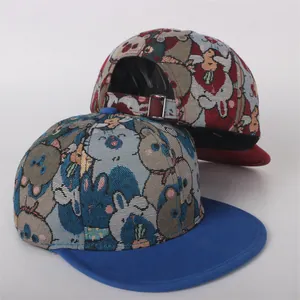 Hip-hop baseballpet voor kinderen met geweven bepatronen en verstelbare metalen gesp