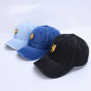 Casquettes de baseball en denim pour enfants avec patch de personnage de dessin animé
