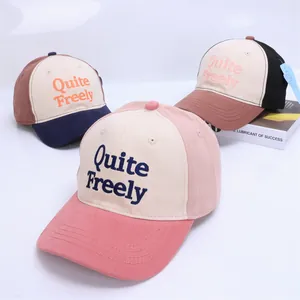 Cappello da Baseball Patchwork per Bambini in Misto Cotone Ricamato Quite Freely Lettera Cappellino Sole Sportivo per Ragazzi Ragazze