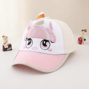 Casquette de baseball rose pour enfants avec broderie cheval et oreilles 3D