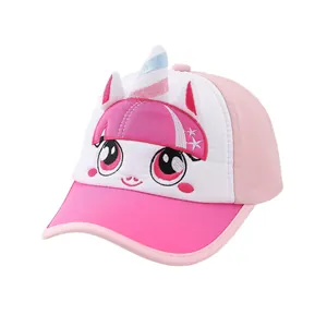 Casquette licorne rose et blanche pour enfants avec oreilles 3D et broderies