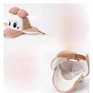 Détails de la casquette de baseball en polaire pour enfant avec cache-oreilles et velcro
