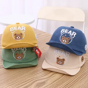 Casquette de Baseball Bébé Bord Souple Mignon Dessin Animé Astronaute Ours Broderie Coton Chapeau de Soleil pour Enfants