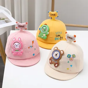 Set di berretti da baseball per neonati con animali e decorazione ad elica, 0-3 anni