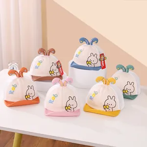 Detail of infant soft brim mesh baseball caps with rabbit ears and Rabit embroidery
