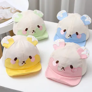 Baby Baseballkappe Süßer Cartoon Bär Weiche Krempe Sonnenhut Mit 3D Ohren Für Kleinkinder Jungen Mädchen Baumwollmischung