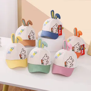 Mesh toddler baseball caps in multiple colors featuring cute rabbit ears and embroidery
