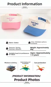 Detail of cotton kids visor hat for head circumference 47-50cm with Good Baby embroidery