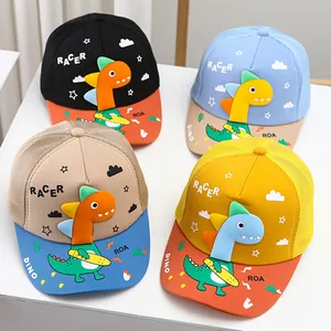 Gorra de Béisbol de Malla de Dinosaurio de Dibujos Animados para Niños Transpirable Protección Solar Sombrero de Verano para Niños y Niñas con Decoración de Dinosaurio 3D