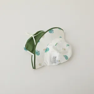 Breathable mesh panels and adjustable chin strap detail on baby sun protection hat