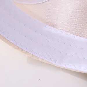 Macro detail of high-quality parallel stitching on breathable mesh sun hat fabric