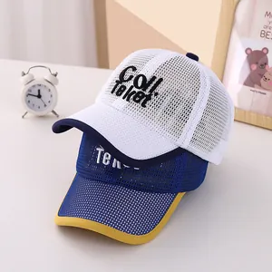 Kids breathable mesh baseball cap with COLL lettering for summer sun protection