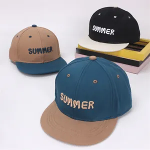 Lussuosi Cappello Baseball Bambini Ricamo Lettere Estate Visiera Piatta Hip Hop Cappello Per Ragazzi Ragazze Cappellino Regolabile Parasole