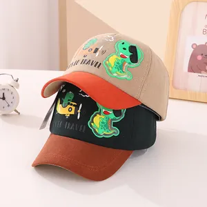 Cappellini da baseball per bambini in velluto a coste con dinosauri in vari colori