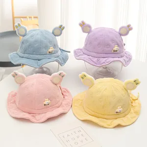 Cappelli alla pescatora in velluto a coste per bambini con zampe d'orso colorate
