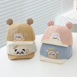 Casquette de Baseball Bébé Animal Dessin Animé Bord Souple Brodé Chapeau de Soleil Nourrisson Mignon Ours Panda Lapin Coton