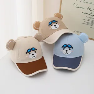 Kids quick-dry baseball caps with cartoon puppy dog ears and goggle embroidery