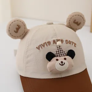 Casquette de baseball enfant séchage rapide avec oreilles 3D et écusson ours mignon