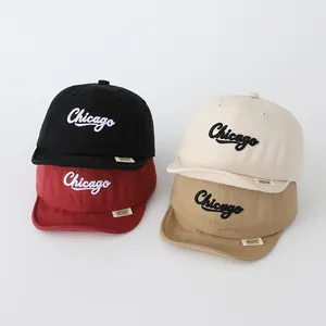 Berretto da Baseball per Bambini con Tesa Morbida in Cotone Ricamo Chicago Cappello da Sole per Ragazzi Ragazze All'aperto