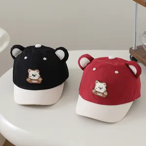 Süße Baby Baseballkappe mit 3D-Ohren und Bärenstickerei für Kinder von 2 bis 5 Jahren