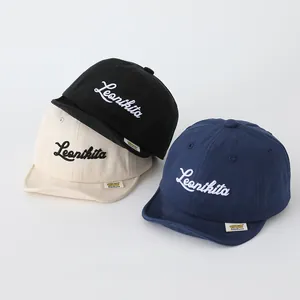 Soft-brimmed cotton baseball cap for babies with embroidered letters Leonikita