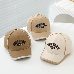Casquettes de baseball New York pour enfants en kaki et crème avec broderie