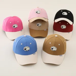 Childrens Cartoon Sheep Embroidery Baseball Cap Adjustable Cotton Blend Sun Protection Duck Tongue Hat For Kids Outdoor