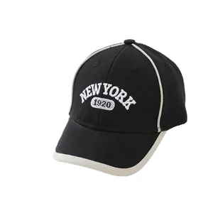 Casquette baseball enfant vintage noire avec broderie New York 1920 et liseré blanc