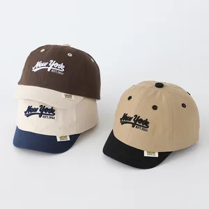Three New York 1993 embroidered cotton baseball caps for toddlers in contrast colors