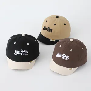 Three New York EST.1993 embroidered cotton baseball caps for kids in assorted colors