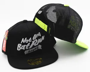 Detail of kids breathable mesh baseball cap with embroidery and adjustable buckle