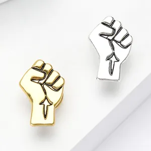 Fashion Creative Fist Shape Alloy Brooch Pin For Men Women Clothing Accessories Unique Power Symbol Metal Badge Jewelry