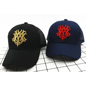 Cappellino trucker a rete con ricamo a fiamma per bambini e genitori protezione solare
