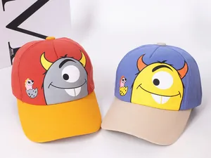 Détails de couture sur casquettes de baseball en coton à motif monstre pour enfants