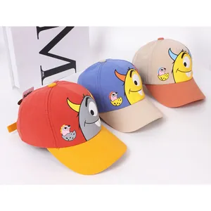 Casquettes de baseball en coton pour enfants avec motifs dinosaures et monstres colorés