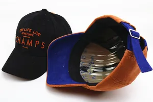 Détails de casquettes en velours côtelé vintage avec broderie 3D et boucle réglable en métal
