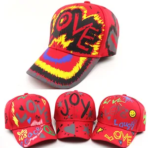 Berretto da Baseball in Cotone con Alfabeto Graffiti per Bambini Cappello Protezione Solare Ragazzi Ragazze LOVE JOY Stampa