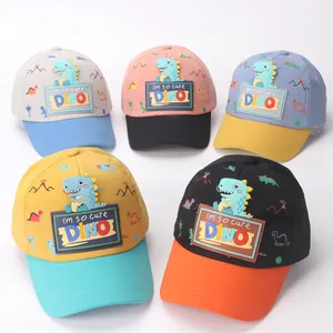 Kids Cartoon Dinosaur Baseball Cap Outdoor Sun Protection Cotton Adjustable Peak Hat For Boys Girls Fashion Headwear