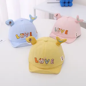 Lindas gorras de béisbol para bebé con visera suave y cuernos de ballena en varios colores
