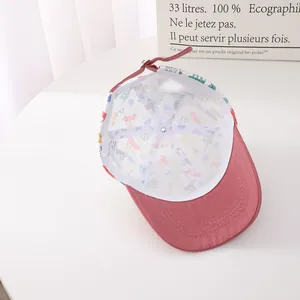 Close-up of cotton baseball cap interior showing 100 percent cotton label and stitching