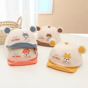 Berretti da baseball per neonati con orecchie da orso 3D e ricami in quattro colori