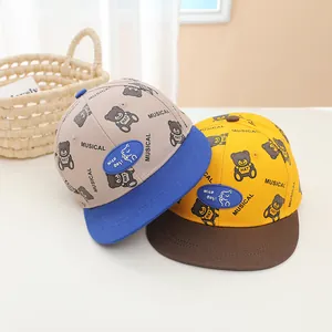 Détails de casquettes baseball enfant avec ours cartoon et patch Nico Day coloré