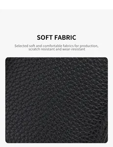 Detail of soft black pebble grain leather with scratch-resistant and wear-proof texture