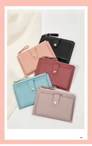 Porte-monnaie minimalistes fins en cinq couleurs avec fentes pour cartes et zip
